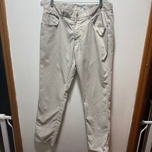 Peter Millar Men Beige Performance Golf Casual Pants Size 34x32